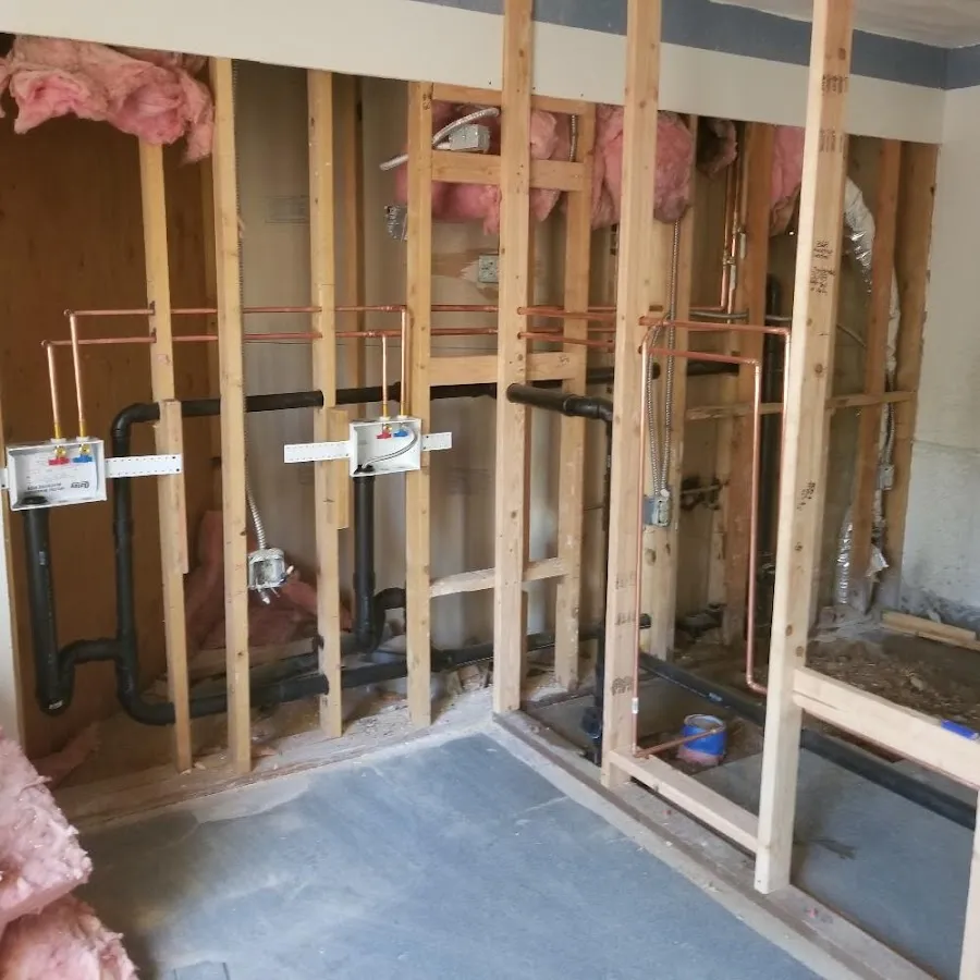 Rough-in copper and drain pipes for Shower Repair in Kernersville